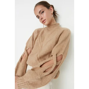 Trendyol Sweater - Beige - Regular fit