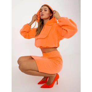 Fluo orange basic tracksuit with skirt Emilie