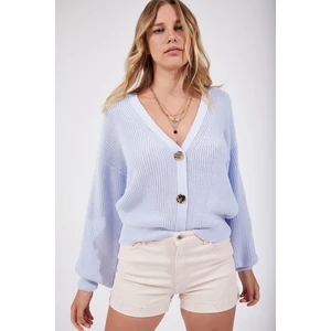 Happiness İstanbul Cardigan - Blue - Regular fit