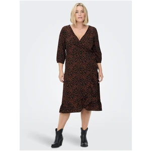 Brown-black ladies wrap dress ONLY CARMAKOMA Lux Lea - Women