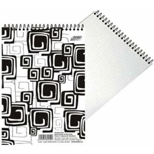 Blok BLACK & WHITE s horní plastovou spirálou A4, linka, 50 listů [Papírenské zboží]