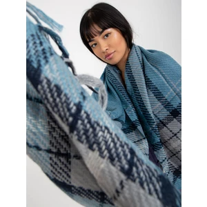 Lady's blue scarf with tassels