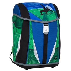Klučičí školní batoh fotbal Bagmaster POLO 7 B BLUE/GREEN/BLACK