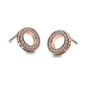 Hot Diamonds Stříbrné náušnice Hot Diamonds Emozioni Saturno Rose Gold DE409