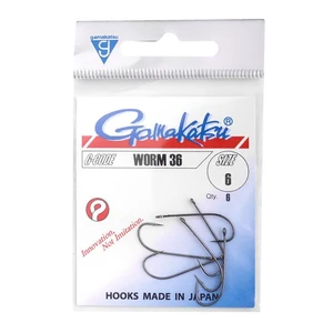 Gamakatsu háčky hook worm 36  /0 (spr) (black) velikost 3-velikost 3/0