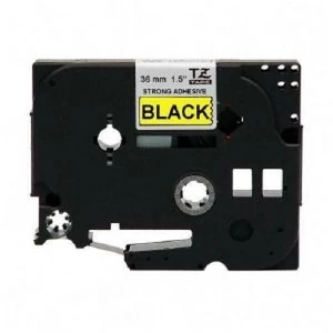 Kompatibilní páska s Brother TZ-S661/TZe-S661, 36mm x 8m,extr.adh. černý tisk/žlutý podklad
