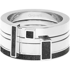 Gravelli Sada čtyř prstenů s betonem Quadrium ocelová/antracitová GJRWSSA124 56 mm