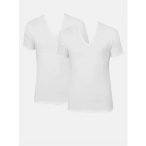 2PACK pánské tričko CK ONE V neck bílé