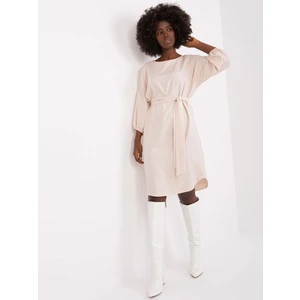 Light beige dress with 3/4 sleeves RUE PARIS