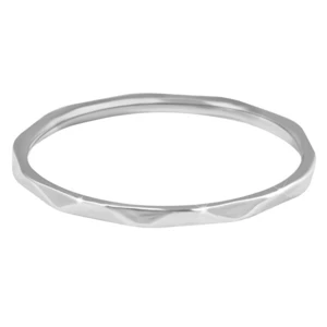 Troli Minimalistický ocelový prsten s jemným designem Silver 49 mm