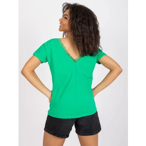 Dark green blouse with a neckline on the back of Salma RUE PARIS