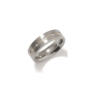 Boccia Titanium Snubný titánový prsteň s diamantmi 0101-19 50 mm