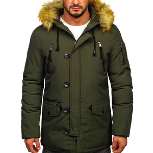 Geacă de iarnă parka verde Bolf 1795