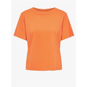 Oranžové dámské tričko s potiskem na zádech JDY Berry - Dámské