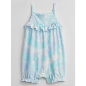 Modrý holčičí baby overal ruffle tie-dye shorty one-piece GAP