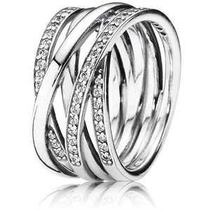 Pandora Stříbrný propletený prsten 190919CZ 50 mm