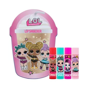 Lip Smacker LOL Surprise! Vanilla Frappe darčeková kazeta balzam na pery 4 x 4 g + plechová krabička pre deti