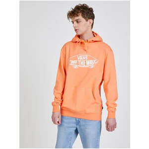 Oranžová pánská vzorovaná mikina s kapucí VANS - Pánské
