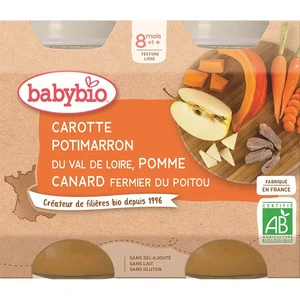 BABYBIO Menu mrkva, tekvica a jablká s kačacím mäsom (2x 200 g)