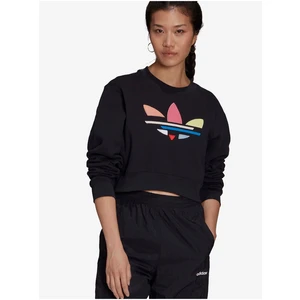 Černá crop top mikina Adidas Originals - Dámské