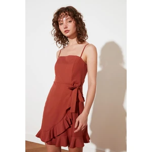 Trendyol Brown Petite Ruffle Dress