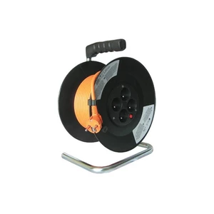 Prodlužovací kabel 50 m na bubnu, 3 x 1,5 mm2, 4 zásuvky, oranžový