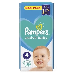 PAMPERS Active Baby Vel.4 Dětské pleny 9-14kg  58 ks