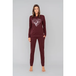 Women's pyjamas Hosta long sleeves, long trousers - burgundy