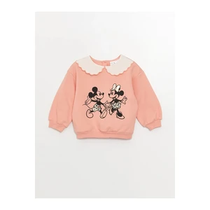 LC Waikiki Lcw Baby Baby Girl Sweatshirt with Collar Long Sleeve Disney Printed