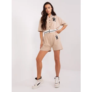 Beige two-piece casual set