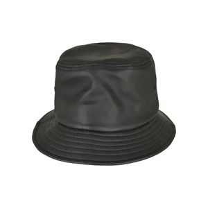 Imitation leather hat black