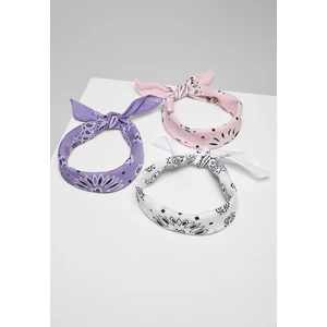 Multicolor Bandana 3-Pack Purple+White+Pink