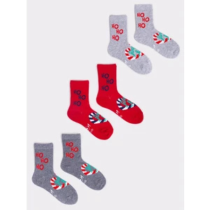 Yoclub Kids's Christmas Socks 3-Pack SKA-X046U-AA00