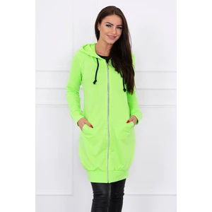 Hooded dress with a hood green neon