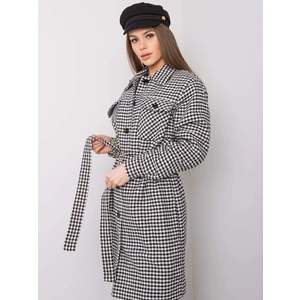 Black and white houndstooth coat