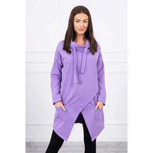 Tunic with envelope front dark Oversize purple