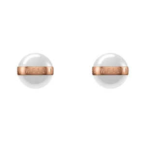 Daniel Wellington Elegantné kôstkové náušnice z bielej keramiky Aspiration DW00400152