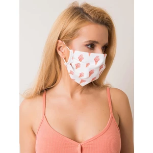 White, reusable protective mask with patterns