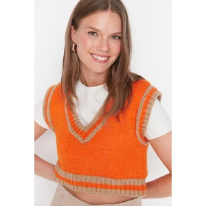 Trendyol Sweater Vest - Orange - Regular fit