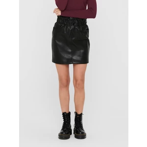 Black leatherette skirt ONLY-Maiya - Women