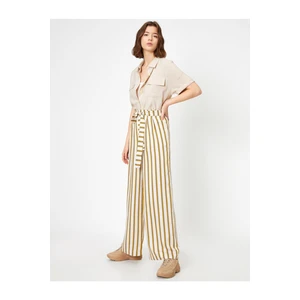 Koton Women's Yellow Striped Pants