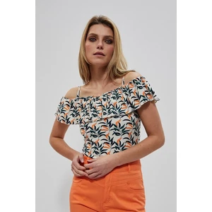 Blouse with ruffle straps