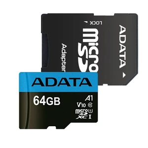 Paměťová karta ADATA 64GB MicroSDXC Class 10 Premier, 50MB/s s adaptérem