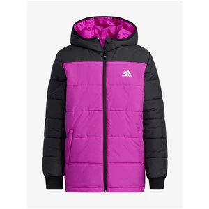 Black-Pink Girls' Quilted Jacket adidas Performance - unisex