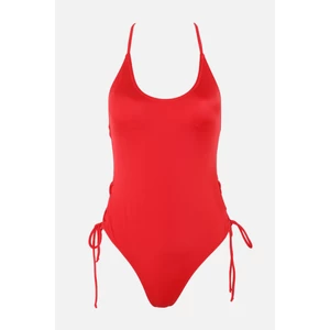 Trendyol Red V-Neck Swimsuit