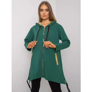 Dark green zip hoodie with pockets