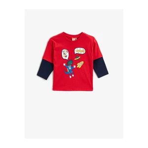 Koton Astronaut Dinosaur Print T-Shirt Long Sleeve Cotton