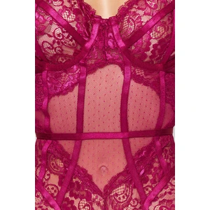 Trendyol Fuchsia Lace Snap Body Body