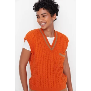 Trendyol Sweater Vest - Orange - Regular fit