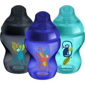 Tommee Tippee C2N Closer to Nature Jungle kojenecká láhev Blue 0m+ 3x260 ml